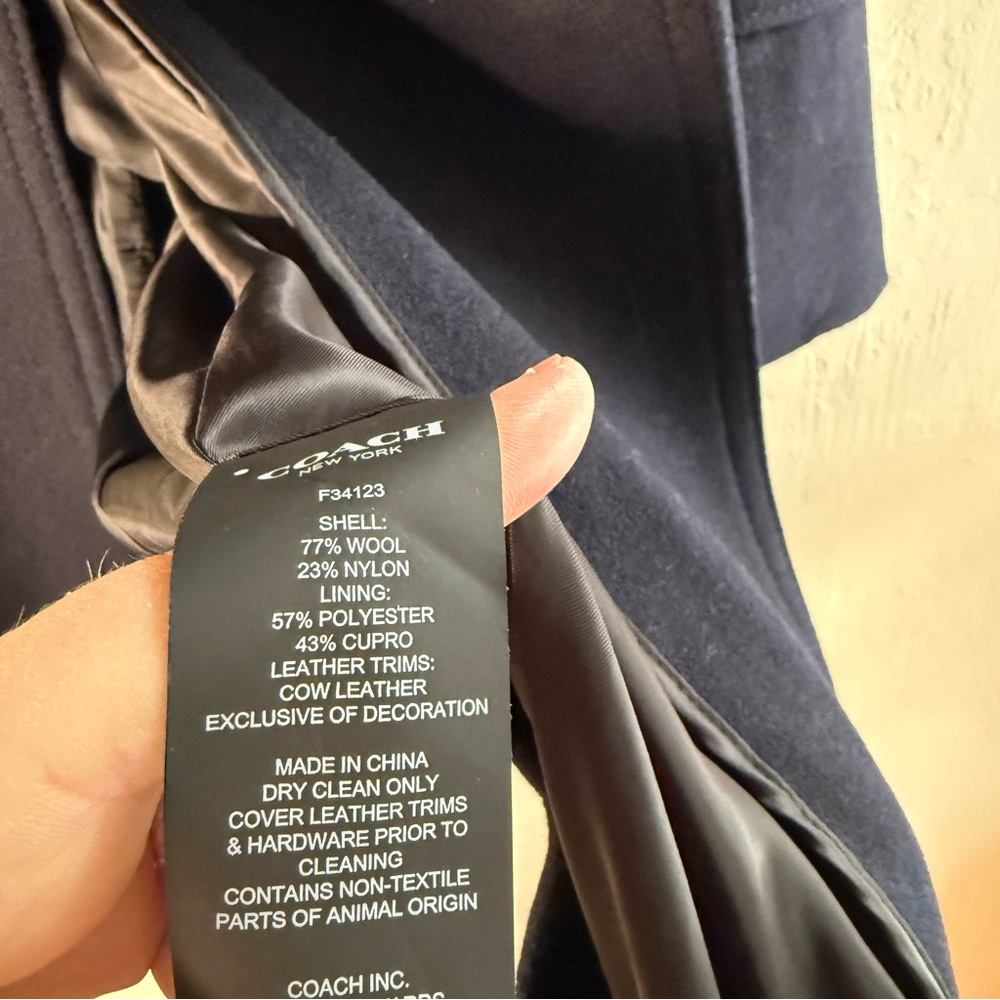 Coach 1941 Naval Officer Pea Coat Navy Blue Wool Size XS - Picture 9 of 10